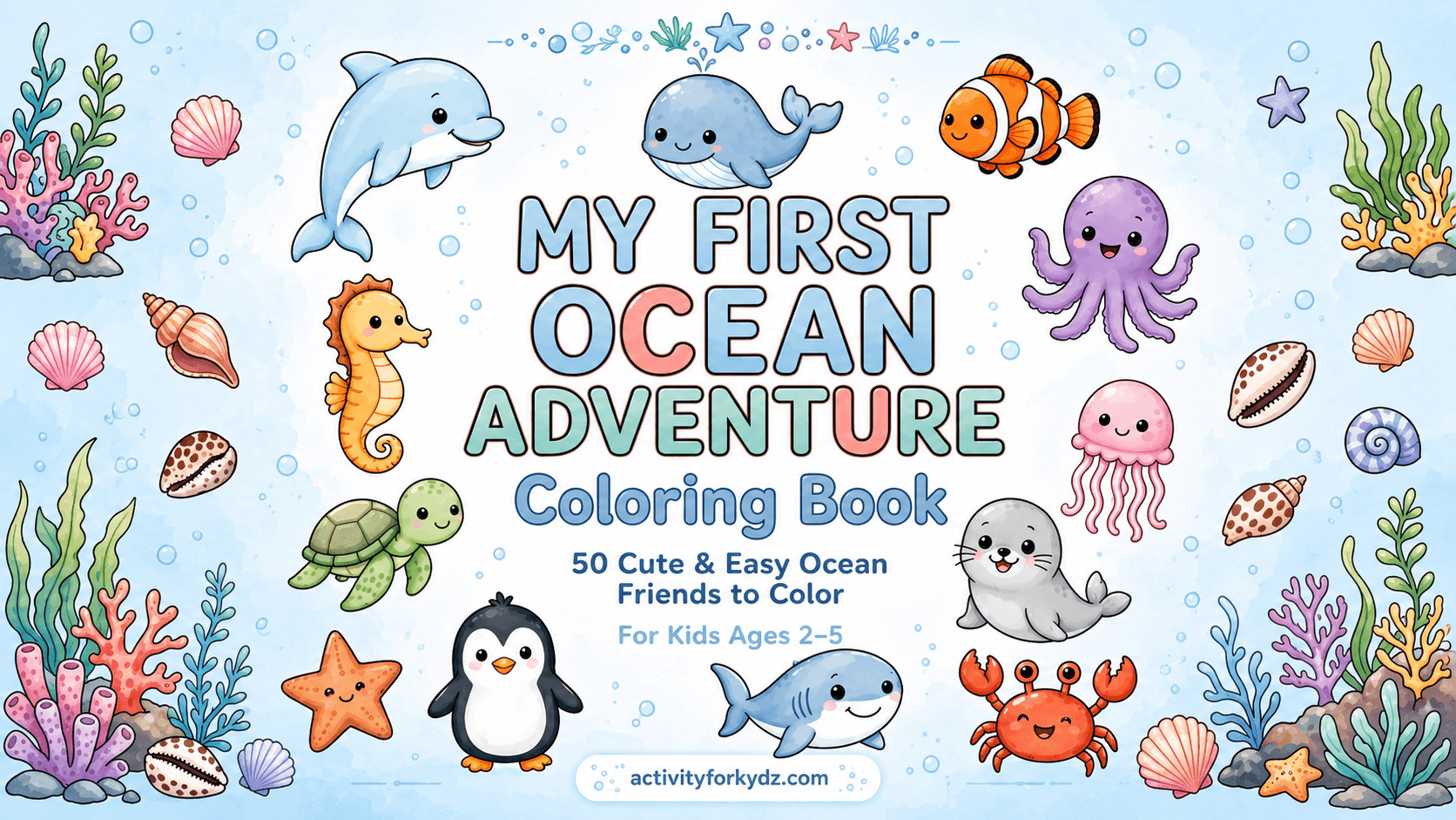 Oceans & Sea Life Coloring Pack โ Dolphins, turtles, octopuses and every creature under the waves
