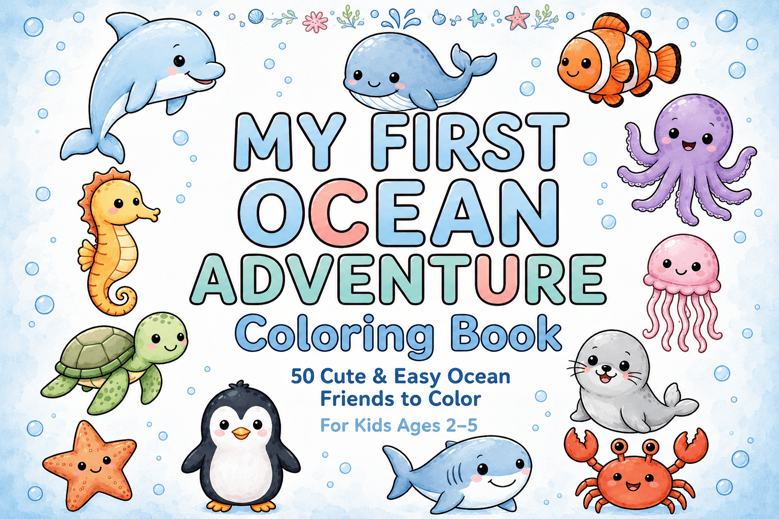 Oceans & Sea Life Coloring Pack โ Dolphins, turtles, octopuses and every creature under the waves
